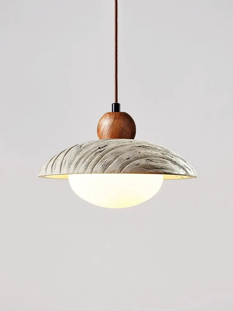 Afralia™ Round Cement Pendant Chandelier | Wabi-sabi Style Dining Table Lighting