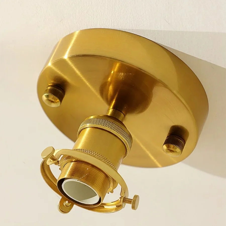 Afralia™ Tiffany Cube Glass LED Ceiling Lamp Copper Canopy Flush Mount Light