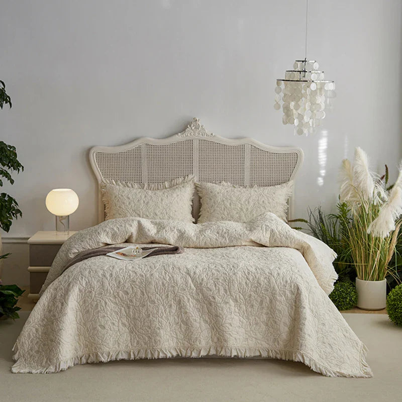 Afralia™ Cotton Quilted Bedspread Set with Pillowcase - Versatile & Summer-Ready