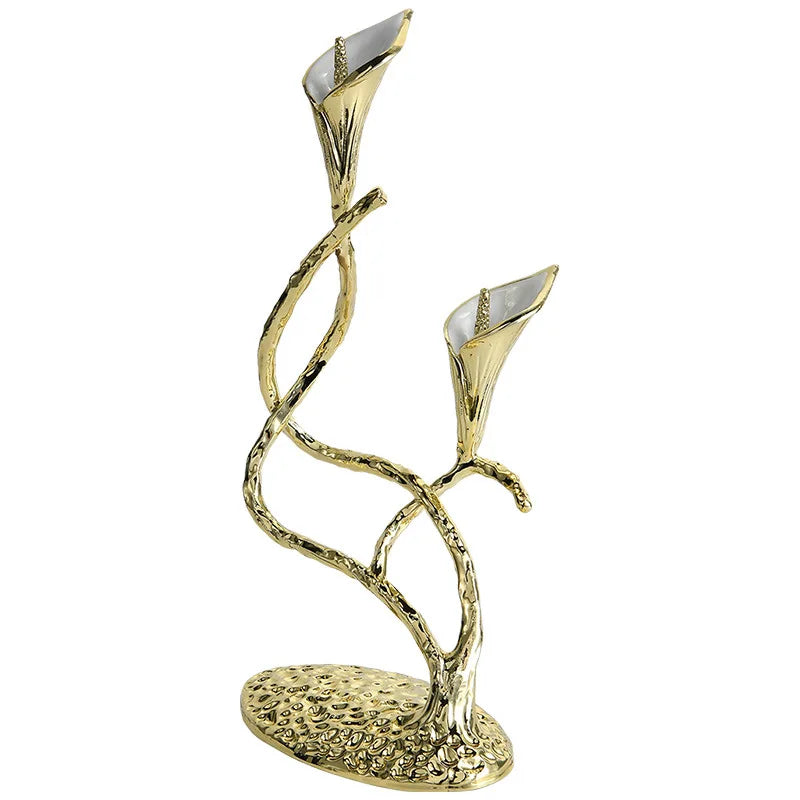 Afralia™ Metal Horseshoe Lotus Candle Holder - Elegant Home Decor