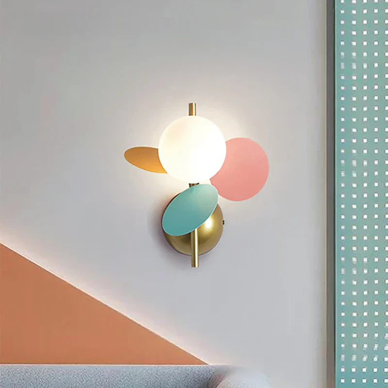 Afralia™ Colorful Macaron Acrylic Wall Lamp LED Night Light for Children's Room