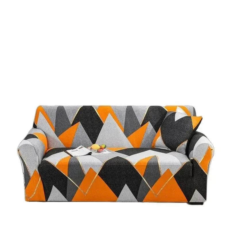 Afralia™ Colorful Block Sofa Covers: Stretchy Loveseat Sectionals, Couch, Chair Slipcover