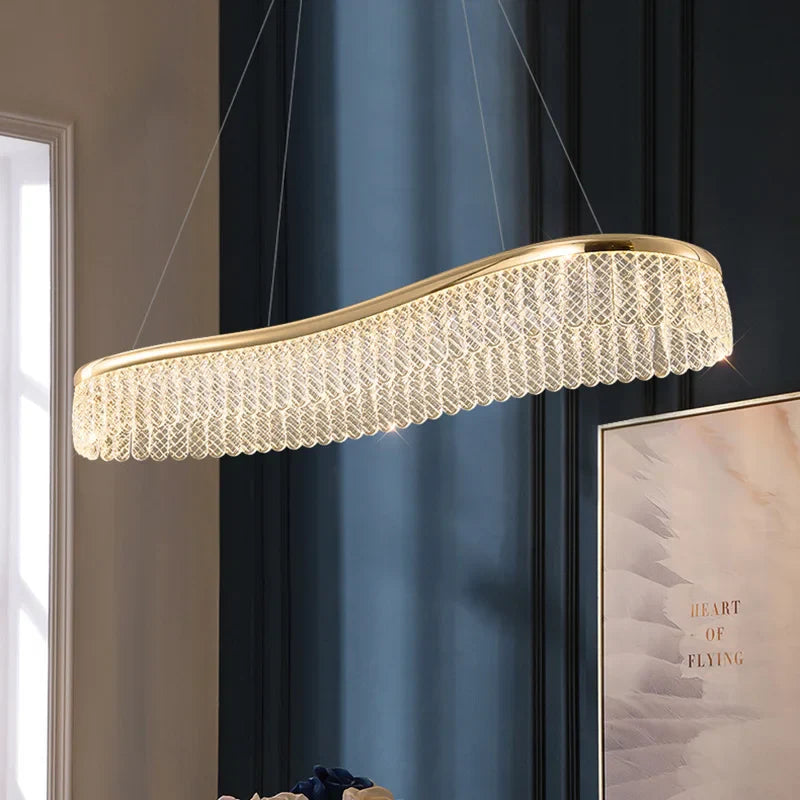 Afralia™ Golden Crystal Chandelier Luxury Round Pendant Lamparas Art Decor Fixture