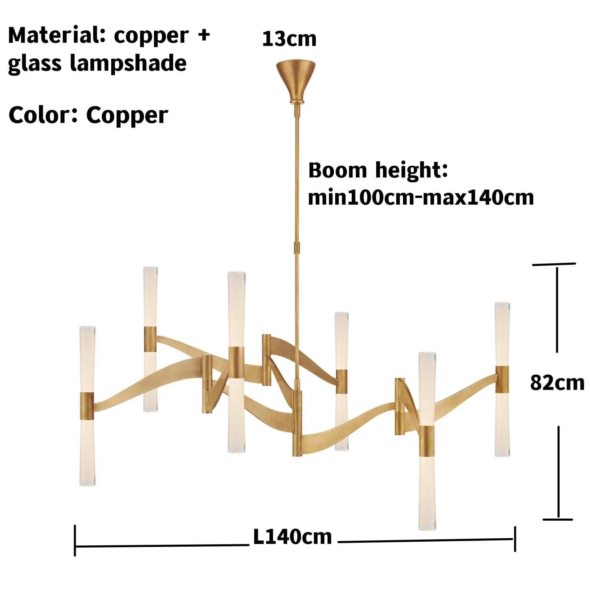 Afralia™ LED Brass Glass Chandelier | Modern Luxury Dining Room Ceiling Light