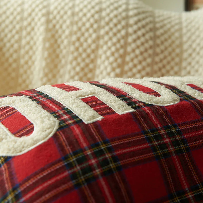 Afralia™ Christmas Plaid Print Pillow Case Set - Festive Holiday Home Decor