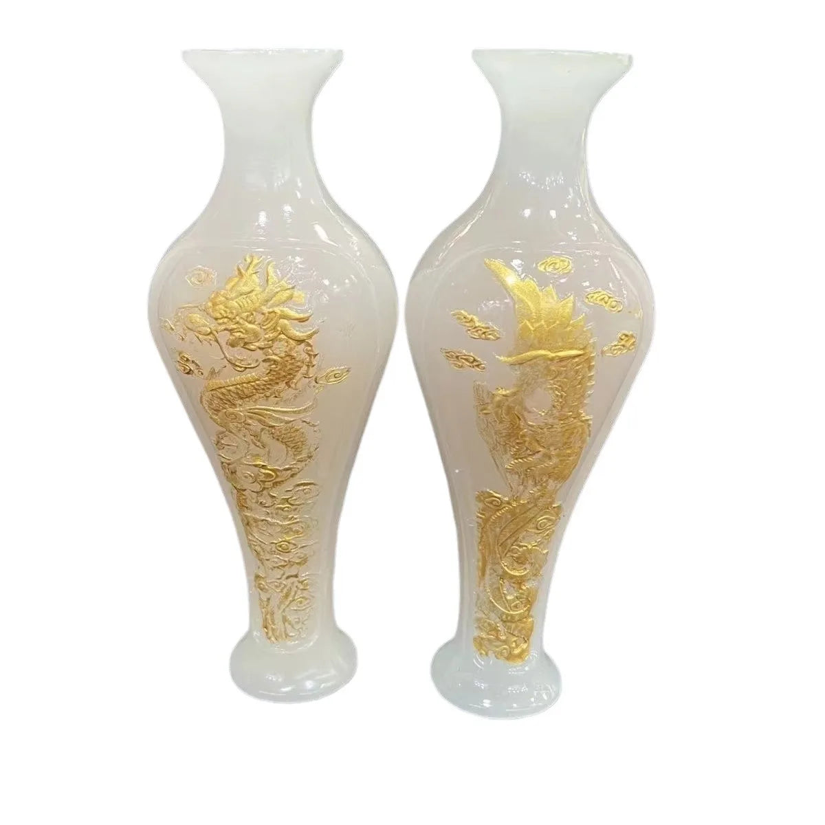 Afralia™ Qing Dynasty Qianlong Period Bronze Vase with Dragon and Phoenix
