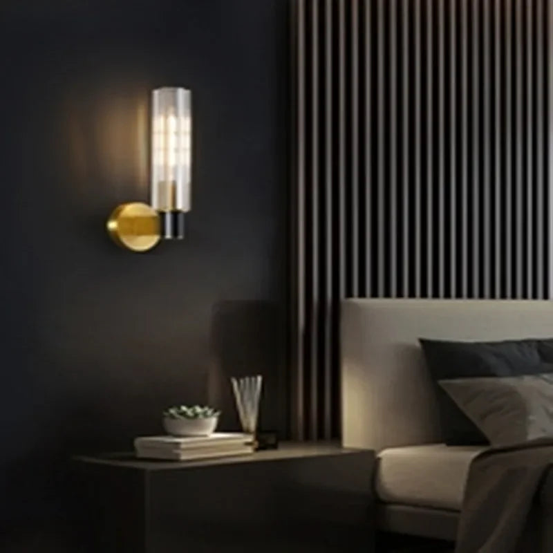 Afralia™ Luxe Copper Wall Lamp for Bedside, Corridor, Reading Room, TV Background