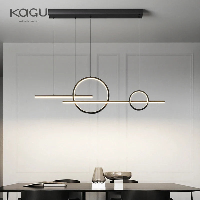 Afralia™ LED Dining Room Pendant Chandelier for Living Room, Study, and Bar Counter