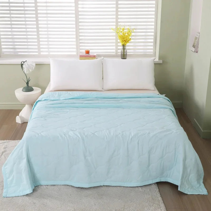 Afralia™ Fashion Flower Printed Cotton Jacquard Quilted Comforter - Lightweight & Breathable Summer Blanket