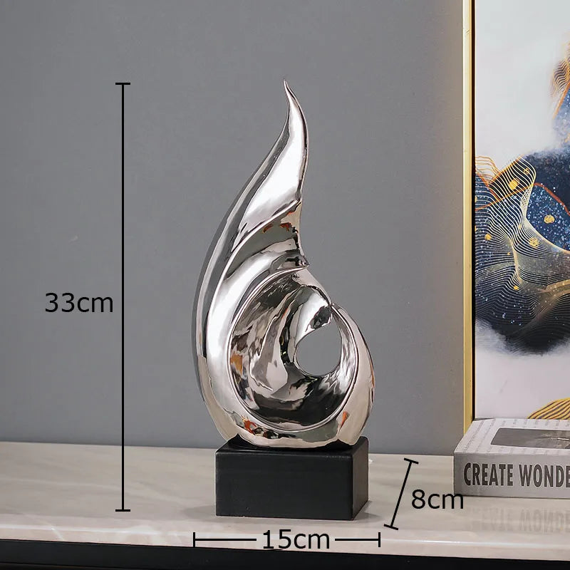 Afralia™ Modern Art Ceramic Sculpture Room Decor Ornaments Abstract TV Desk Decoration