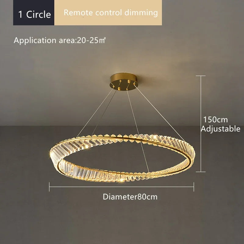 Afralia™ Crystal LED Chandelier for Home Dining Room Kitchen Gold Lustres