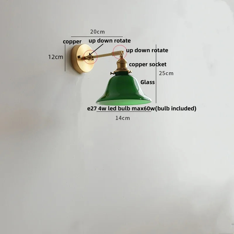 Afralia™ Clear Glass LED Wall Lights Pull Chain Switch Modern Bedside Lamp