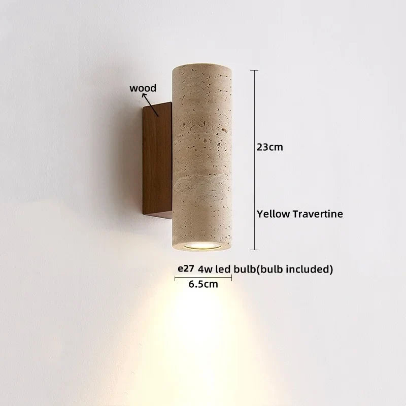 Afralia™ LED Stone Clock Wall Lamp Sconce, Modern Nordic Yellow Cave Bathroom Mirror Light