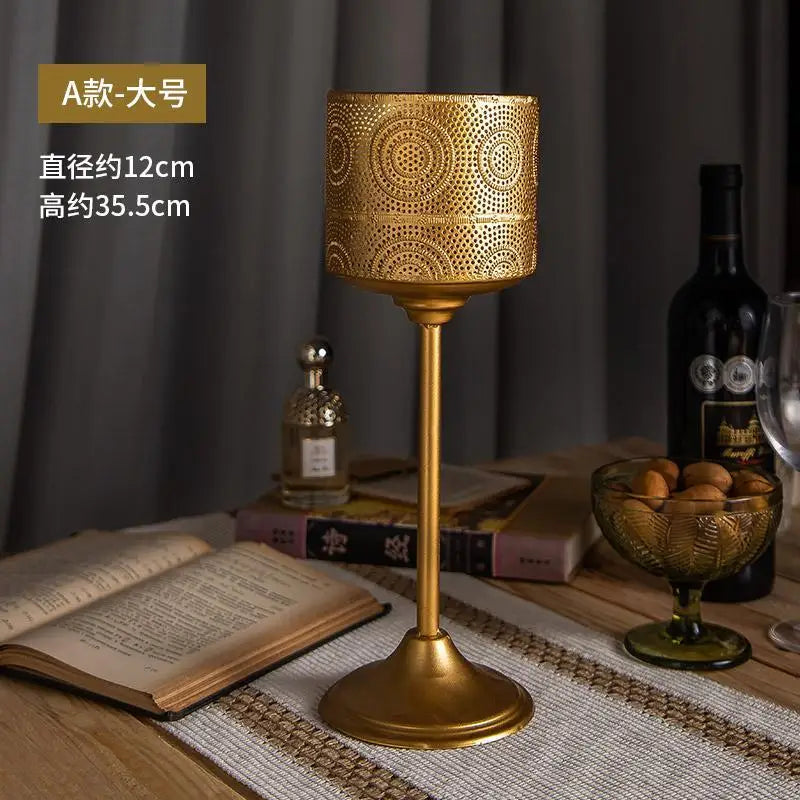 Afralia™ Romantic Wrought Iron Candlestick for Elegant Home Decor & Candlelit Dinners