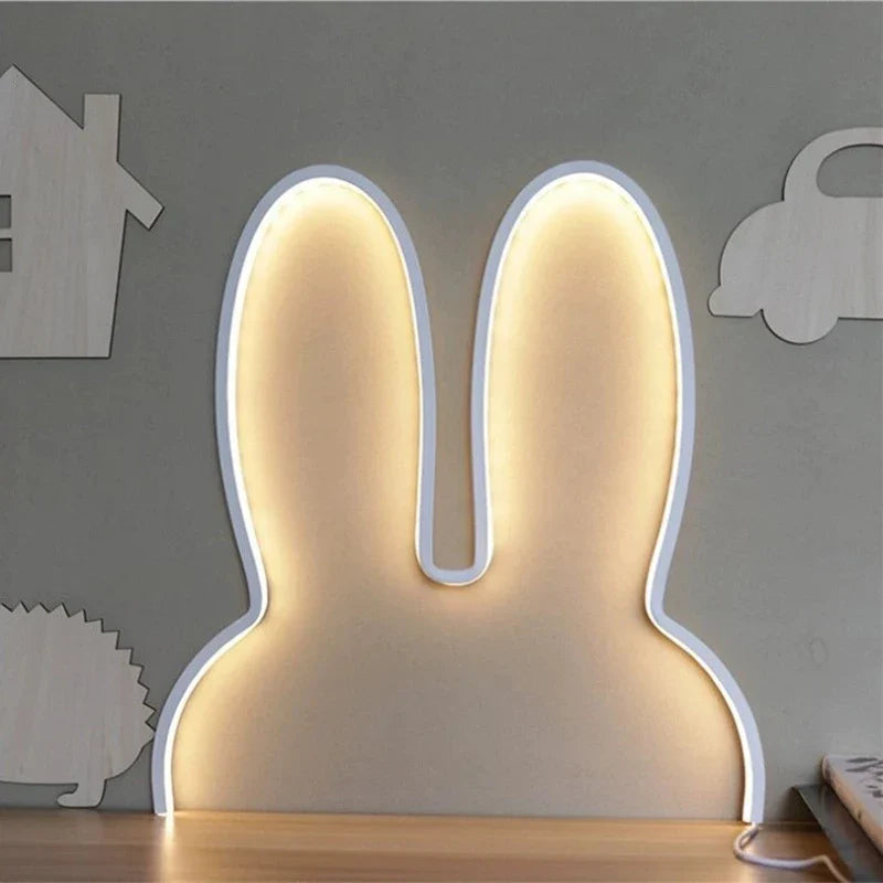 Afralia™ Rabbit LED Night Light - USB Powered Cute Desk Lamp for Children's Bedroom