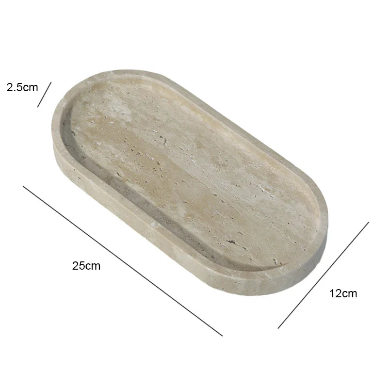 Afralia™ Travertine Marble Incense Burner Ball Shape Stone Holder Home Decor Tray