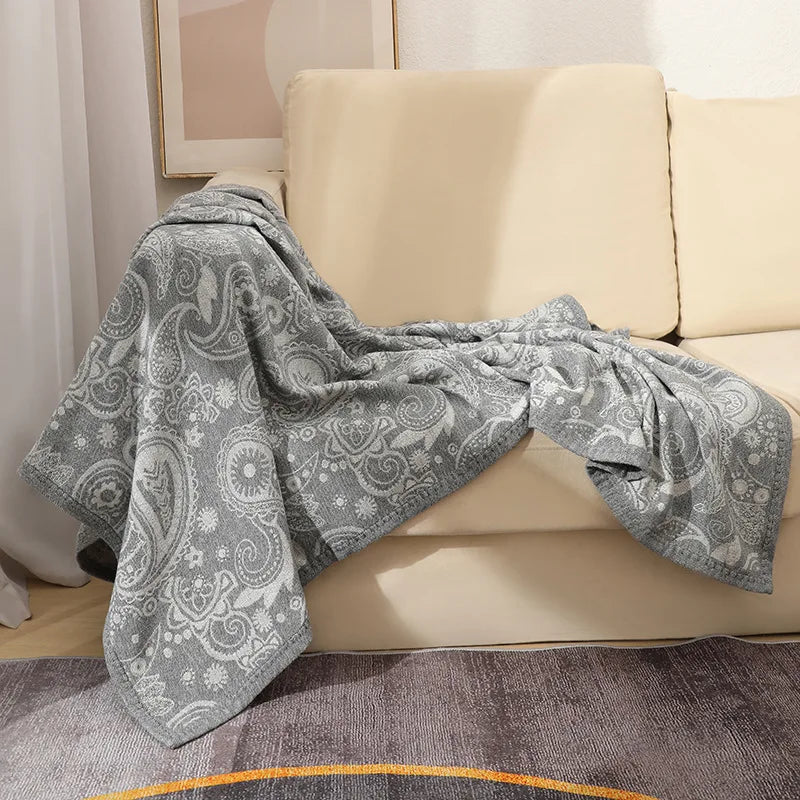 Afralia™ Nordic Geometric Jacquard Blanket: Multi-Purpose Sofa & Travel Friendly Bedspread