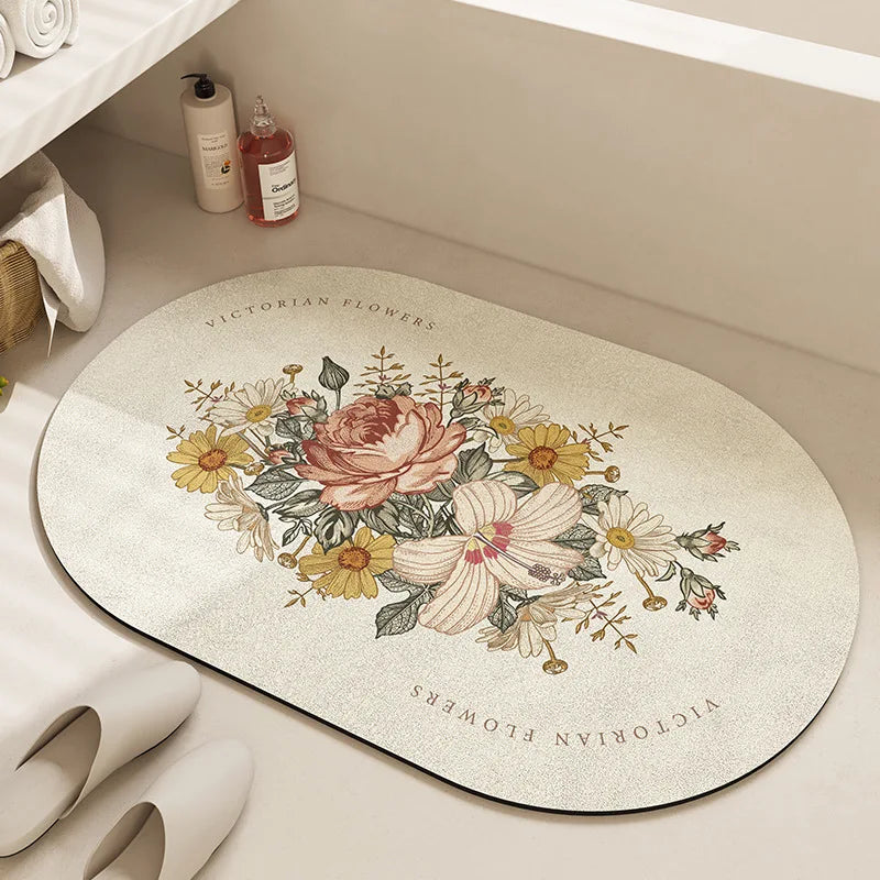 Afralia™ Velvet Bathroom Mat: Soft, Non-slip, Super Absorbent Bath Rug for Quick Drying