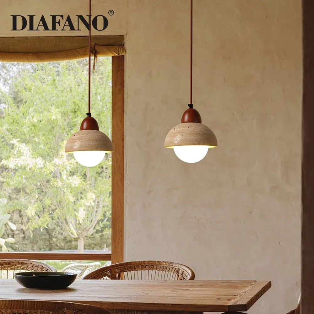 Afralia™ Log Chandelier: Nordic Vintage Kitchen Bedroom Hanging Lamp