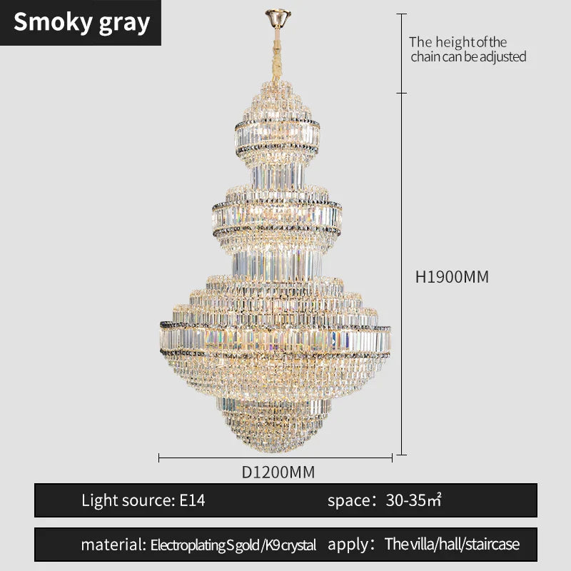 Afralia™ Crystal Villa Chandelier Pendant - Modern European Style Luxury Hotel Lobby Light