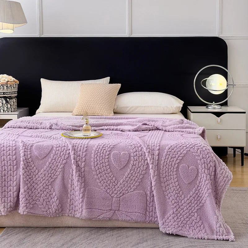 Afralia™ Taffeta Velvet Jacquard Coral Fleece Blanket: Warm, Skin-Friendly, Multi-Functional Sofa Cover