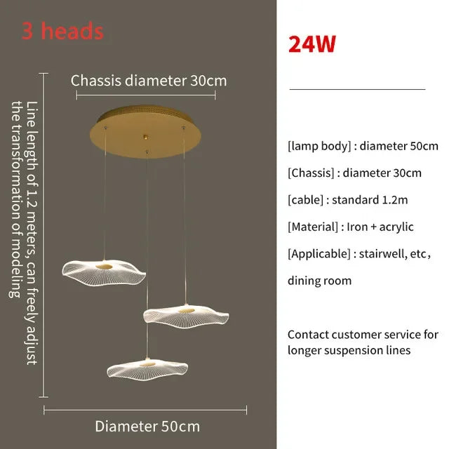 Afralia™ Nordic Lotus Leaf Chandelier for Modern Living Spaces