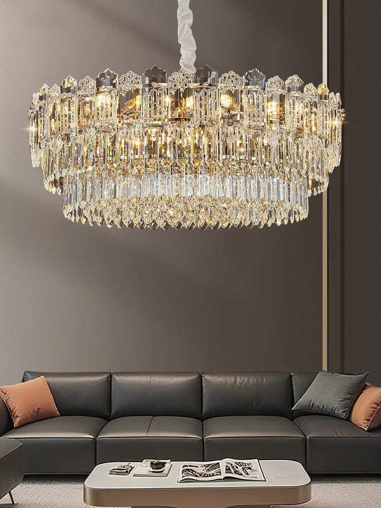 Afralia™ Luxury Crystal Chandelier Modern Ceiling Light for Bedroom Living Room Hall Hotel