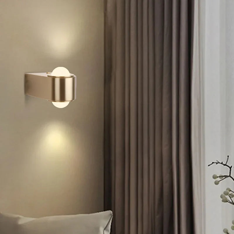 Afralia™ Modern Copper Base Wall Lamp Lights for Indoor Outdoor Home Hotel Bedroom Corridor