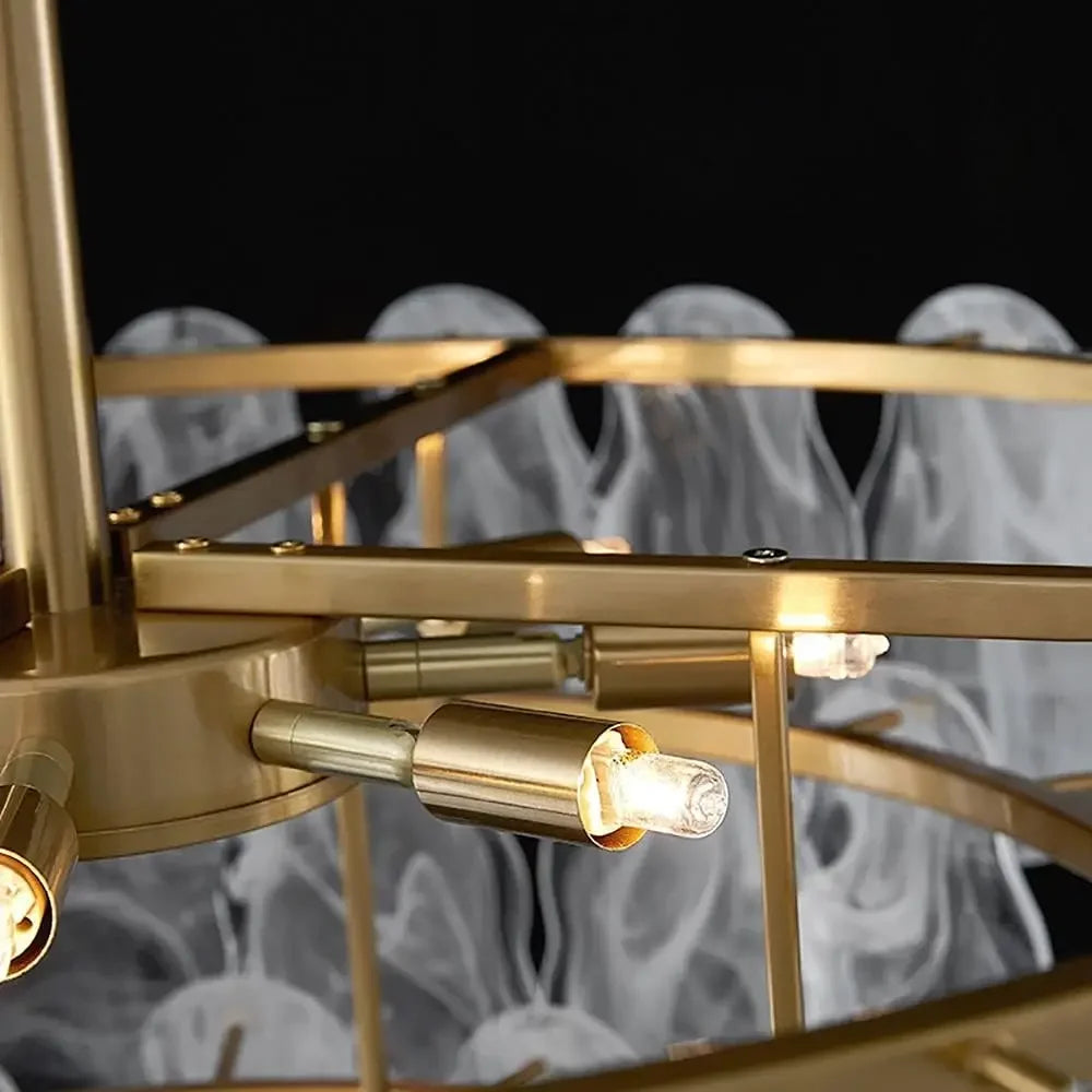 Afralia™ Cloud Glass Chandelier: Luxe French Retro Lighting for Living Room, Bedroom & Restaurant