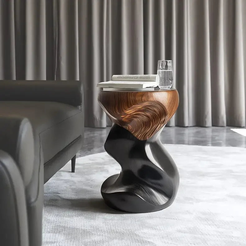 Afralia™ Solid Wood Walnut Sofa Side Corner Pier Table