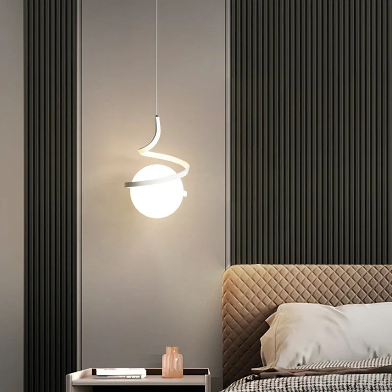 Afralia™ LED Spiral Pendant Lights Chandelier for Living Room Bedroom Lighting