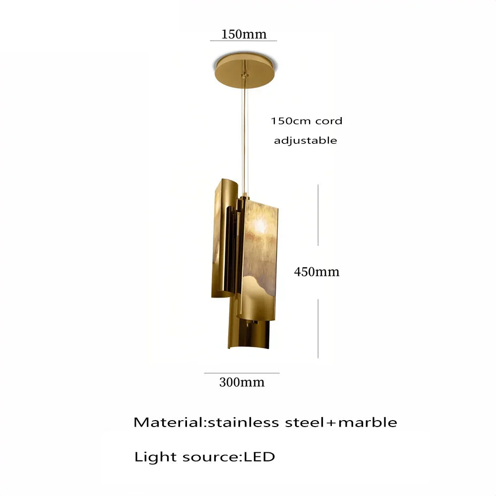 Afralia™ Luxe Marble Pendant Light: LED Bronze Hanging Lamp for Kitchen Island, Dining Table