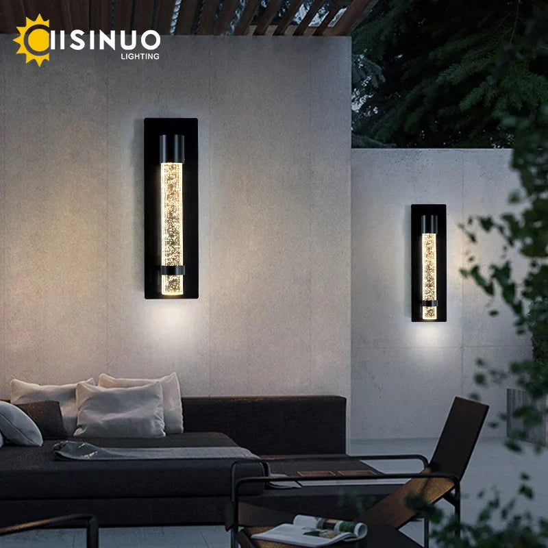Afralia™ Crystal Bubble LED Wall Lamp: Stylish Exterior Lighting for Garden, Porch & Entryway