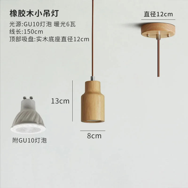 Afralia™ Wooden Pendant Lights LED E27 Minimalist Design for Kitchen, Dining Room, Bar