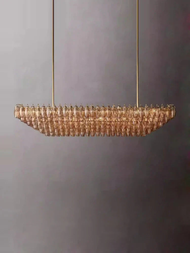 Afralia™ Glass Shade LED Chandelier Hanging Ceiling Light for Dining Room