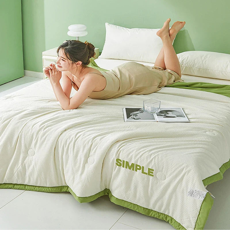 Afralia™ Lightweight Bubble Gauze Quilt for Summer | Double Single Bed Comforter