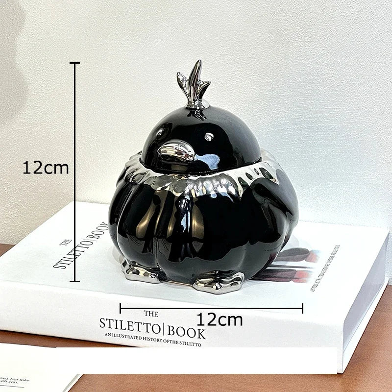 Afralia™ Duck Shaped Ceramic Ashtray with Lid - Windproof Smoking Accessories