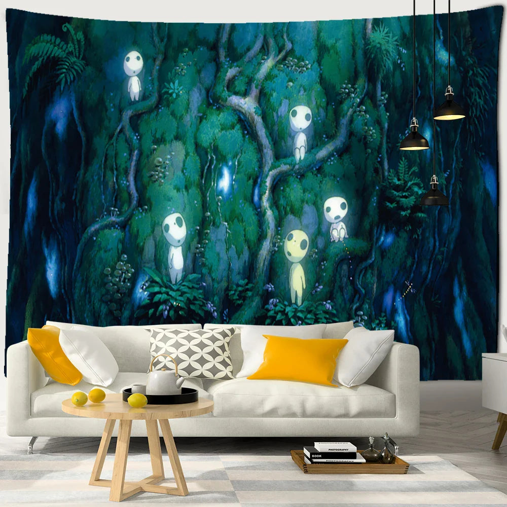 Afralia™ Cute Skeleton Tapestry: Psychedelic Boho Wall Hanging for Retro Room Decor