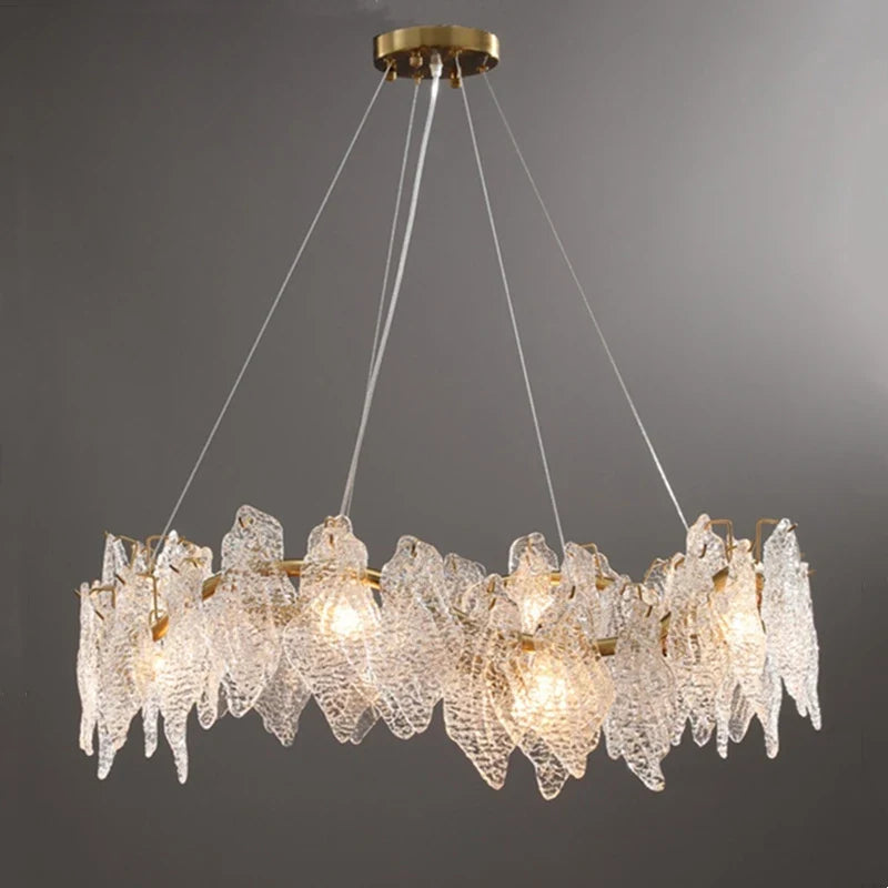 Afralia™ Wavy Copper Chandelier: Light Luxury for Living Room, Study, Bedroom