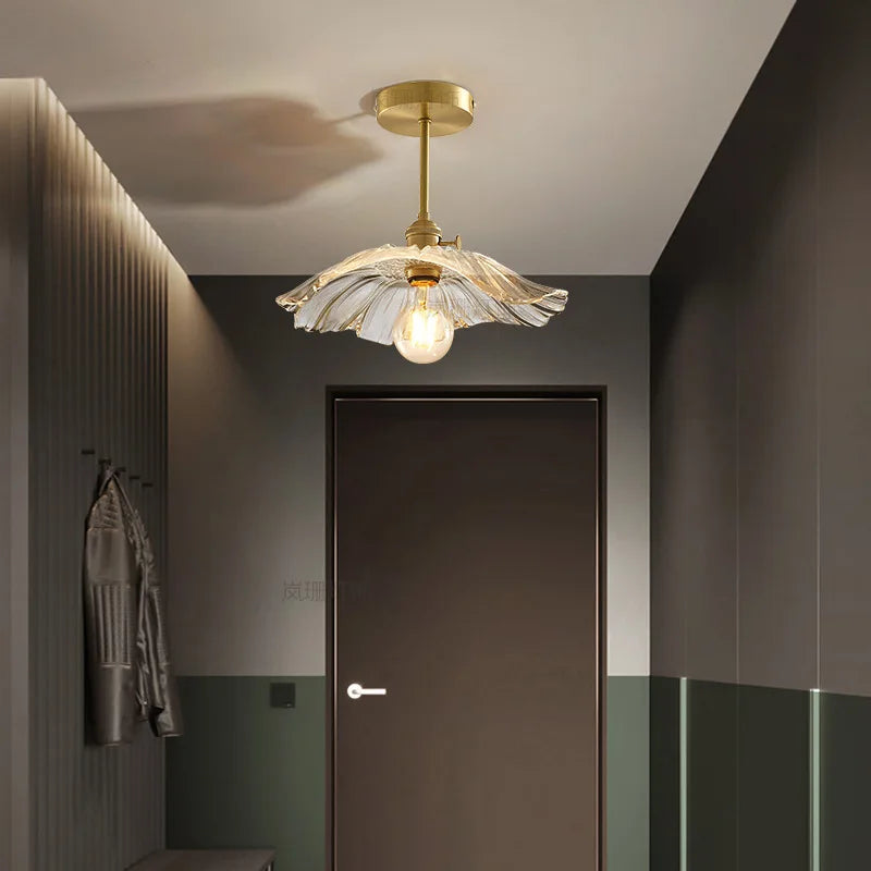 Afralia™ Glass Ceiling Lamp for Bedroom Porch Entryway Hallway Interior Decor