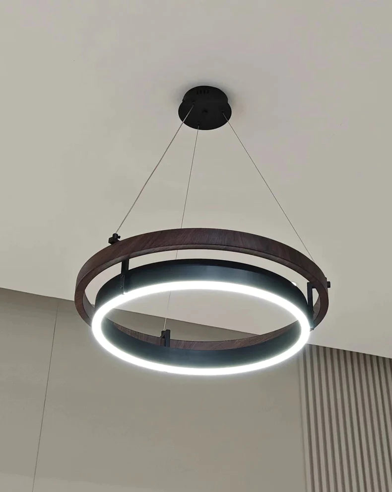 Afralia™ Double Circular LED Chandelier for Dining, Living Room, Kitchen - Modern Nordic Design