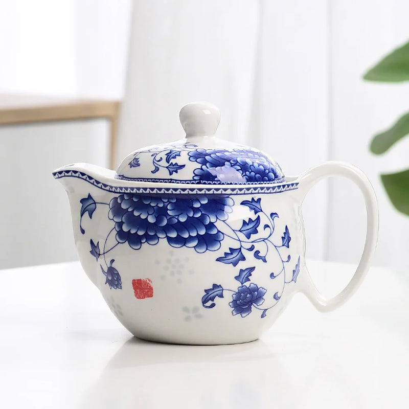 Afralia™ Blue and White Porcelain Tea Pot Set