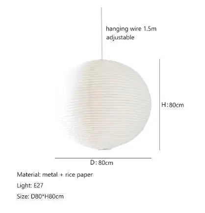 Afralia™ Akari Rice Paper Pendant Lights - Handwoven LED Hanging Lamp for Home Décor