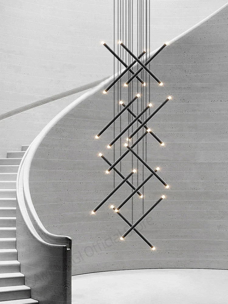 Afralia™ LED Staircase Pendant Chandelier, Modern Nordic Restaurant Hanging Light