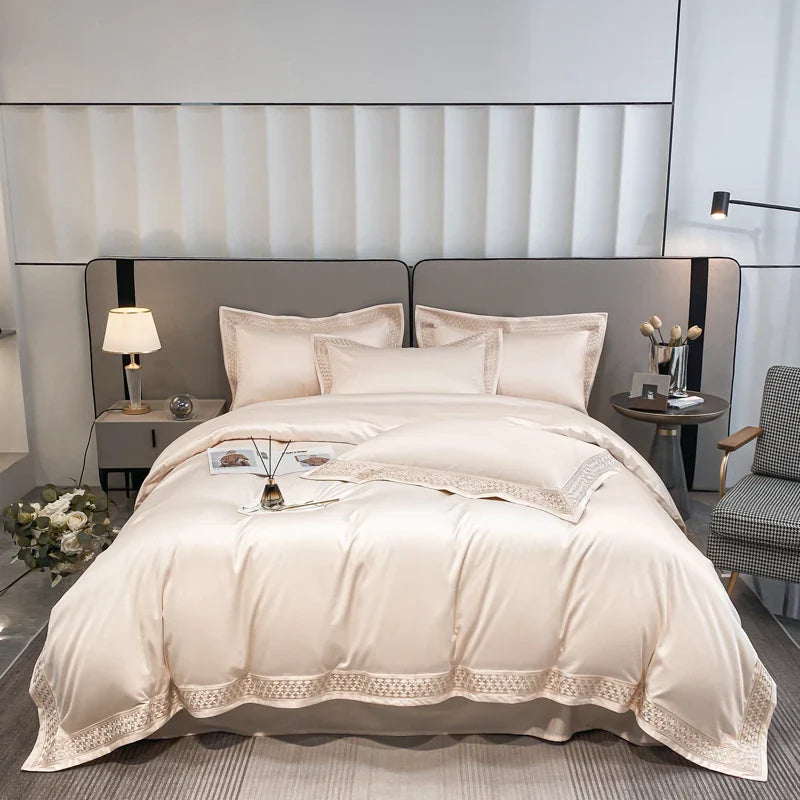 Afralia™ Luxury Embroidered 4-Piece Bedding Set
