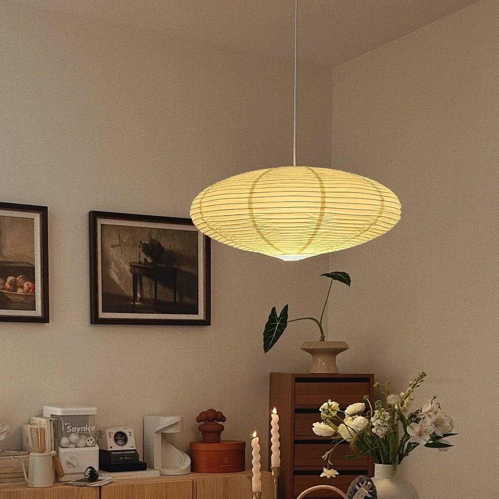 Afralia™ Rice Paper Ceiling Hanging Lamp Designer Pendant Light for Living Room