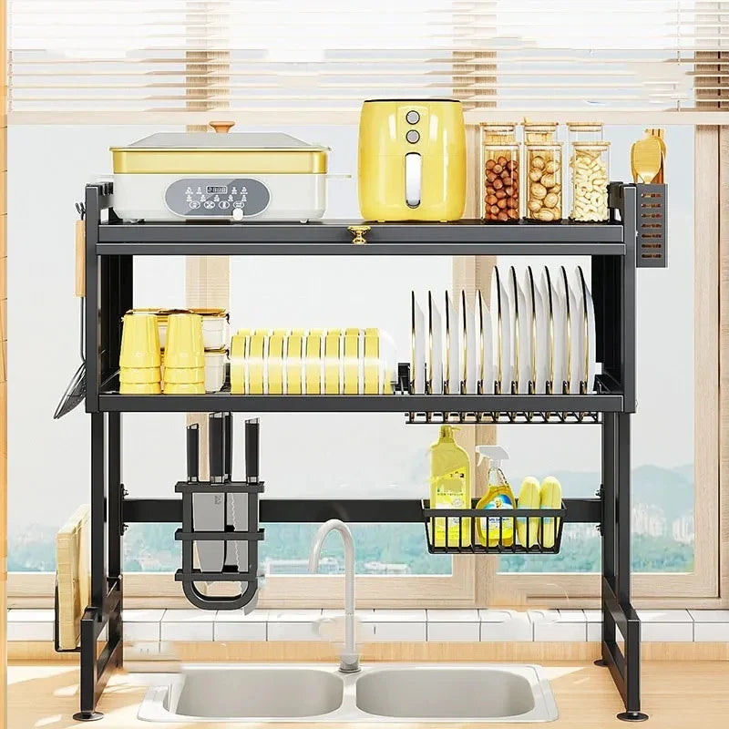 Afralia™ Kitchen Cabinet Organizer Shelf for Sink Seasoning Tableware Storage