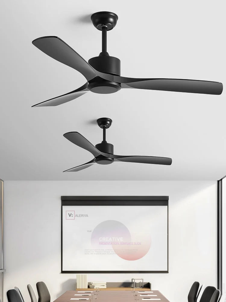 Afralia™ Black Industrial Ceiling Fan 52Inch DC Powerful Airflow Living Room Office Commercial