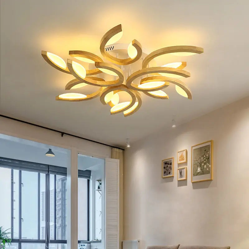 Afralia™ Wooden LED Ceiling Lamp for Bedroom and Living Room Decor