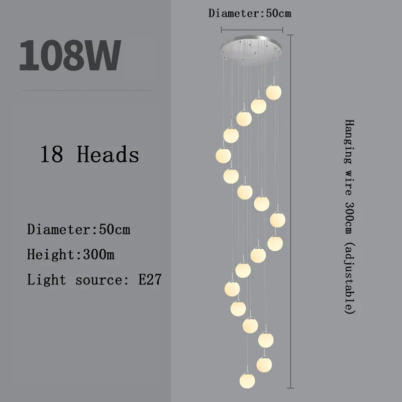 Afralia™ Nordic LED Glass Chandelier for Modern Living Spaces